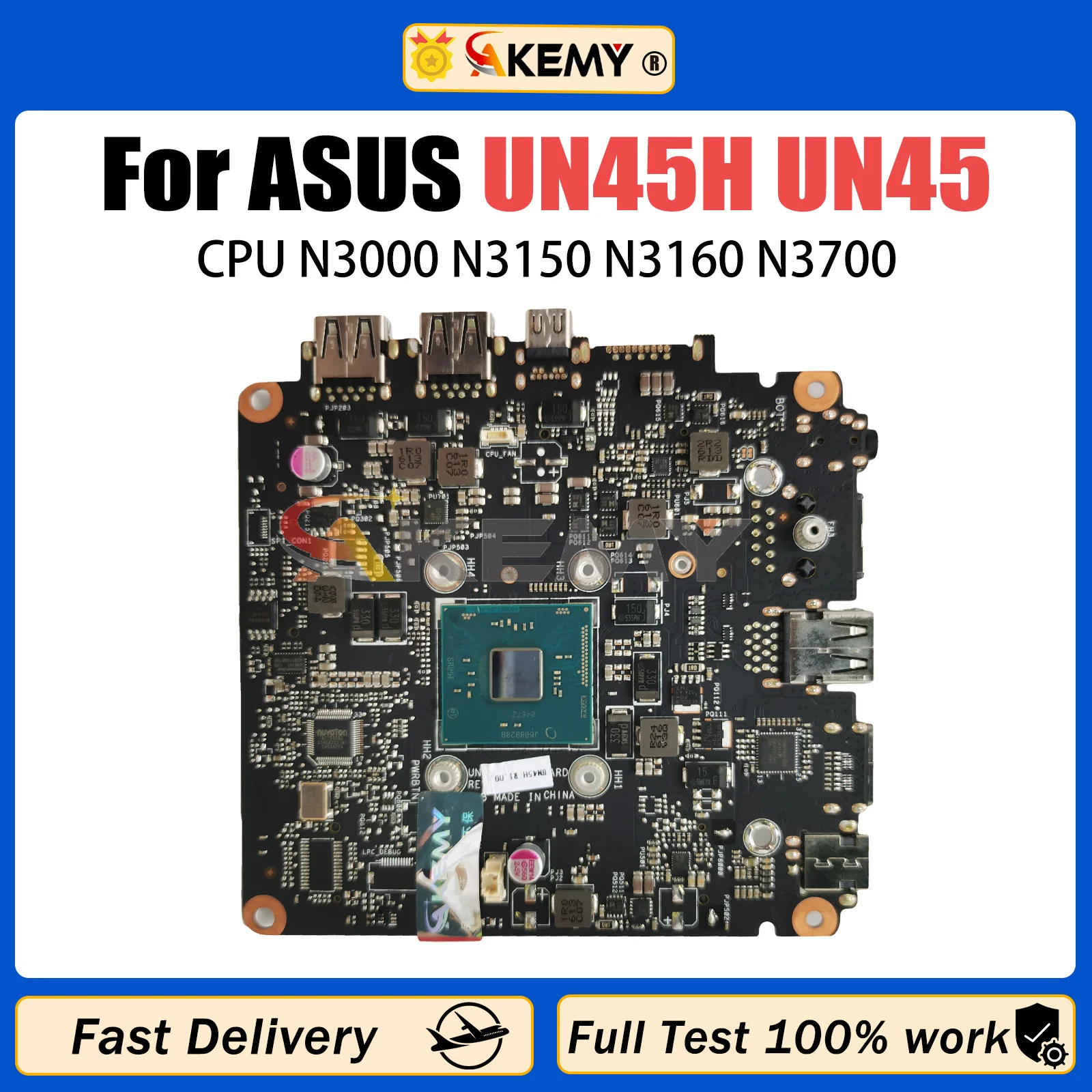 

AKEMY UN45H Mainboard For ASUS Vivo Mini PC UN45 UN45H Mini Computer Motherboard With N3000 N3150 N3160 N3700 CPU 100% Tested OK