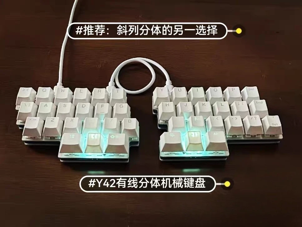 NEWY45 45-key Split Mechanical Keyboard Custom Wired Hot-swap RGB Aluminum PCB + Aluminum Bottom Sandwich Structure DIY Kit Gift