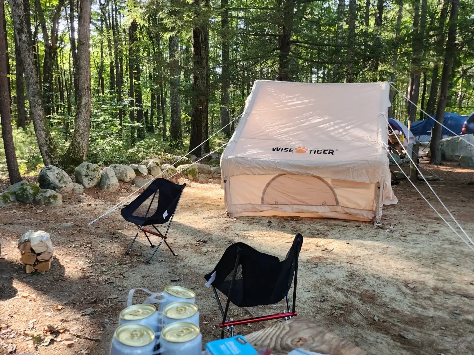 

zz Waterproof Outdoor Canvas Inflatable Camping Tent 5-6 Person Portable Customized Home Camping Tent