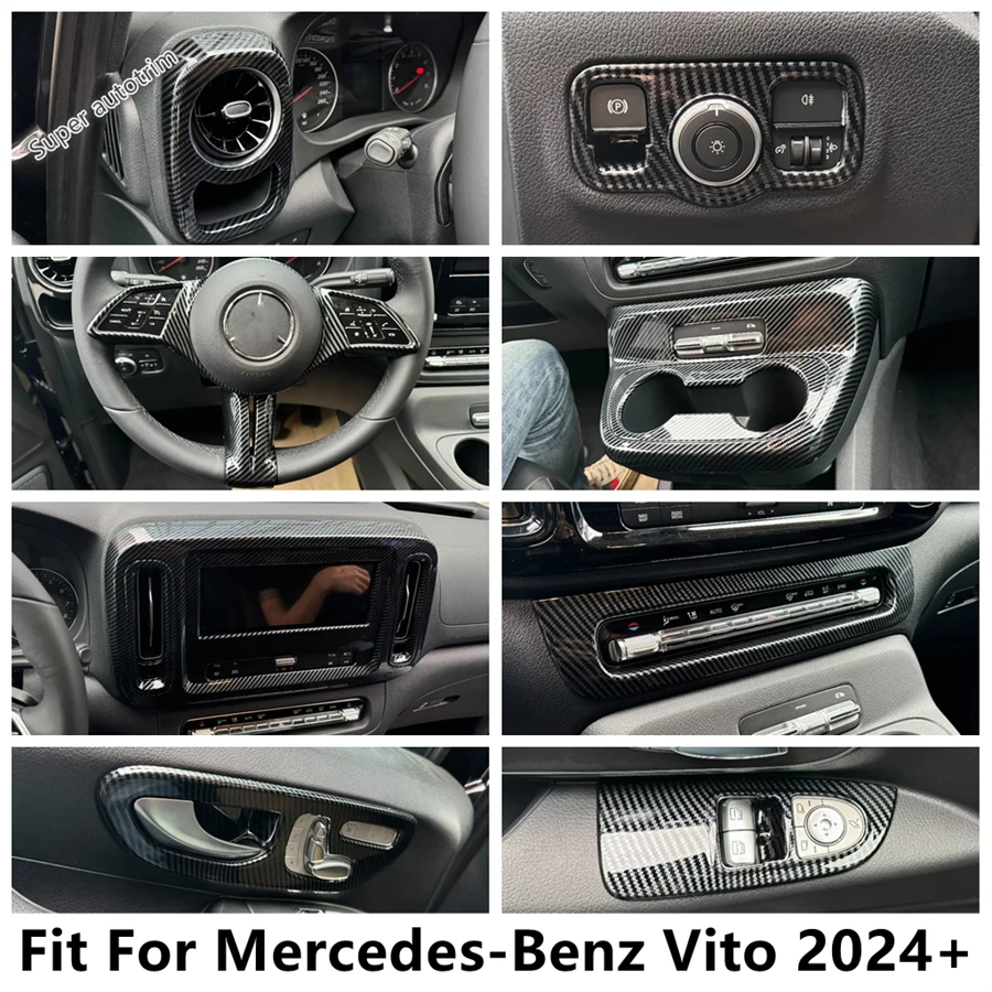 

Water Cup Panel / Handle Bowl Frame / Side Air AC Vent / Steering Wheel Cover Trim Accessories For Mercedes-Benz Vito 2024 2025