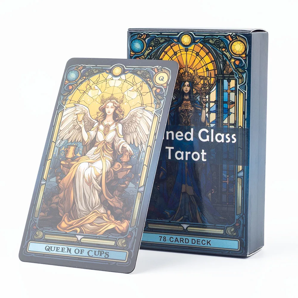 Tarô de vidro manchado, baralho de 78 cartas, lazer, entretenimento, jogo de cartas, reunião de