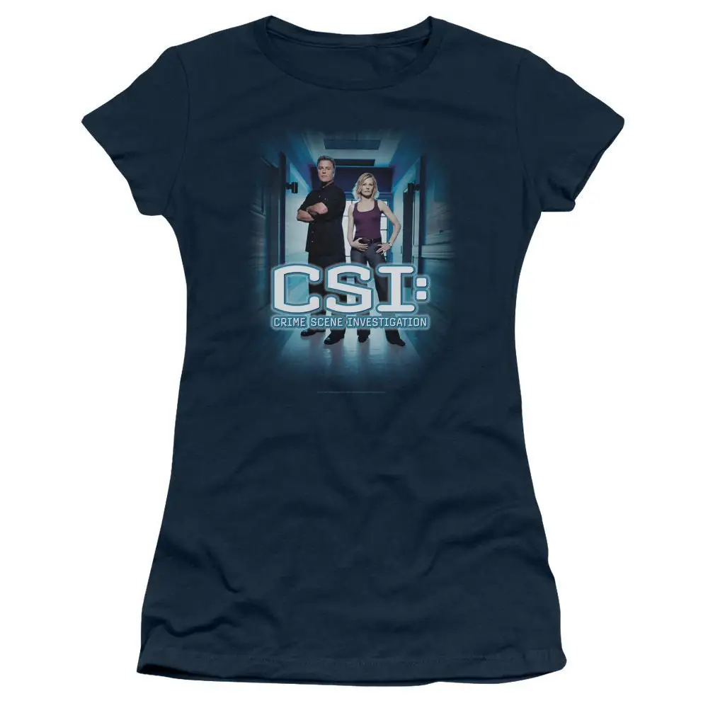 CSI Catherine and Gil Woman s Juniors Navy T Shirt