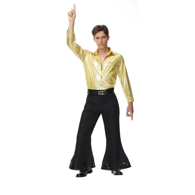 Disfraces Retro Hippie Disco de los Años 60 y 70 para Adultos, Ropa de Discoteca, Disfraz para Fiestas de Halloween