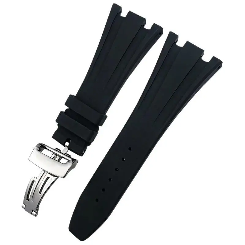 TINTAG 27mm 28mm Fluorous Rubber Watchband for Audemars AP Piguet Royal Oak Offshore Soft FKM Silicone Watch Strap Mens Bracelet