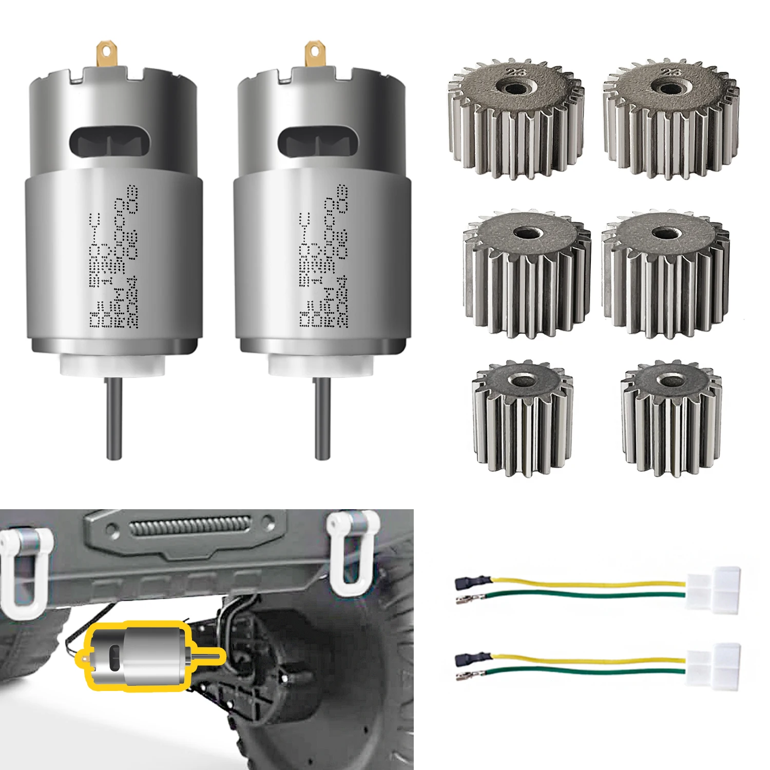 2 pçs 15t 19t 23t dentes 12v 24v rs550 rs555 crianças passeio elétrico no carro veículo de alta velocidade dc motor atualização acessórios