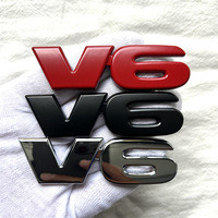Metal V6 car logo suitable for car body trunk tail side car sticker decal decorative accessories