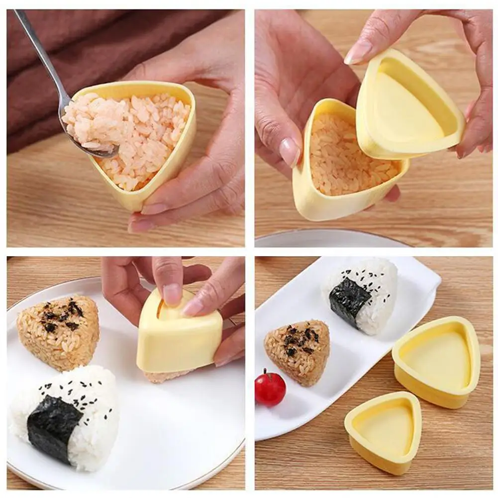 Onigiri Form, 3 Stück Reisform Musubi Maker, Musubi Maker Pressform, Dreieck Reis Ball Form Maker Sushi Form für Kinder Mittagessen Bento – Detail 16