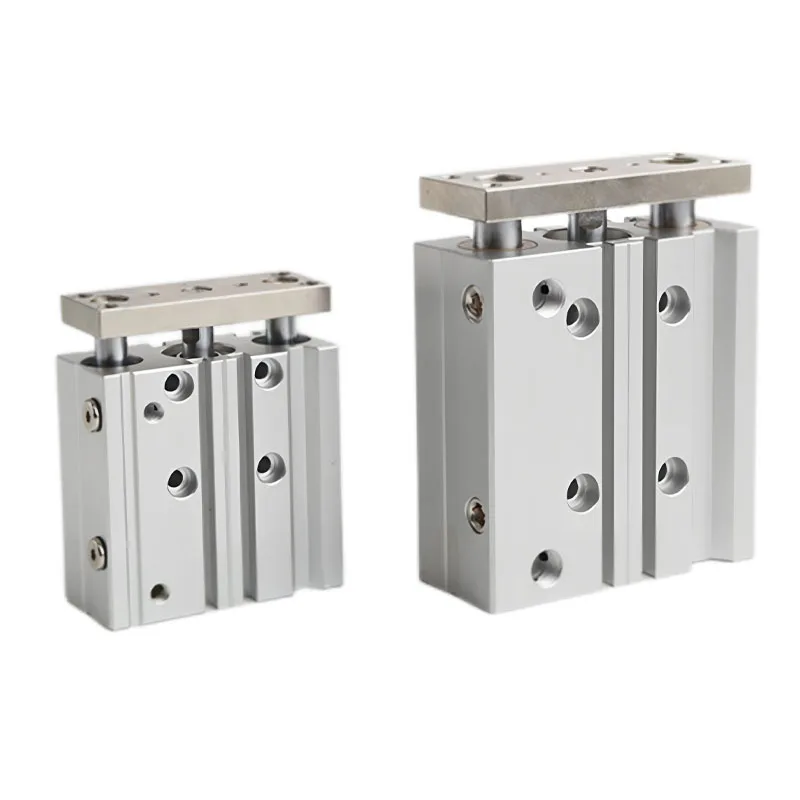 TCM 12/16/20/25/32/40/50/63 Tri-rod Cylinder Stroke 5-400mm Three Axes Three Rods Guided Pneumatic Cylinder Double Acting 3
