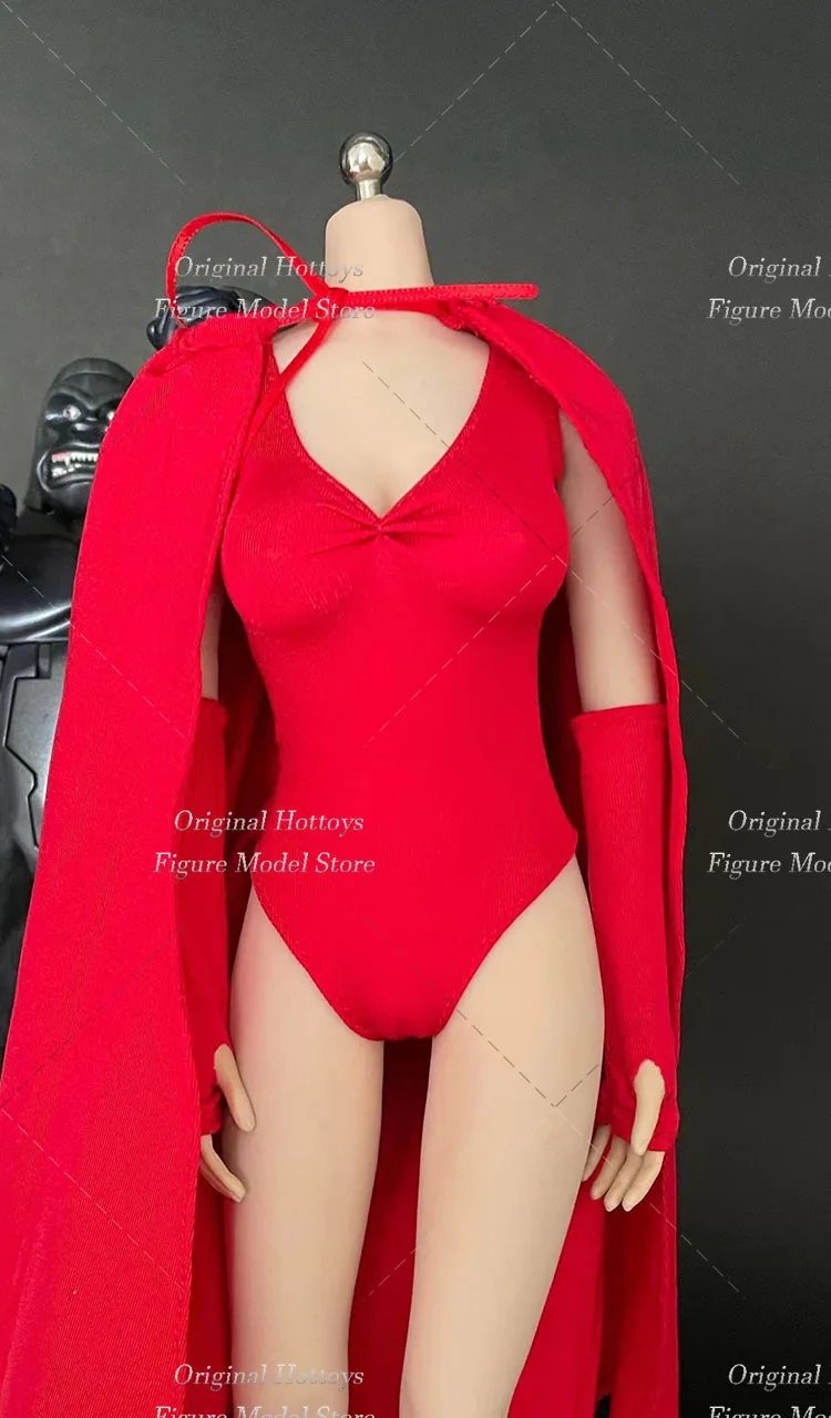 Figura de acción de bruja escarlata para mujer, traje de combate de capa roja delgada, Wanda Django Maximoff, escala 1/6, 12 pulgadas