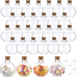 12/24 PCS 5 oz Plastic Bottles, Clear Sand Art Bottles, Mini Potion Bottles Essential Oil Containers Candy Boxes Ball Shape