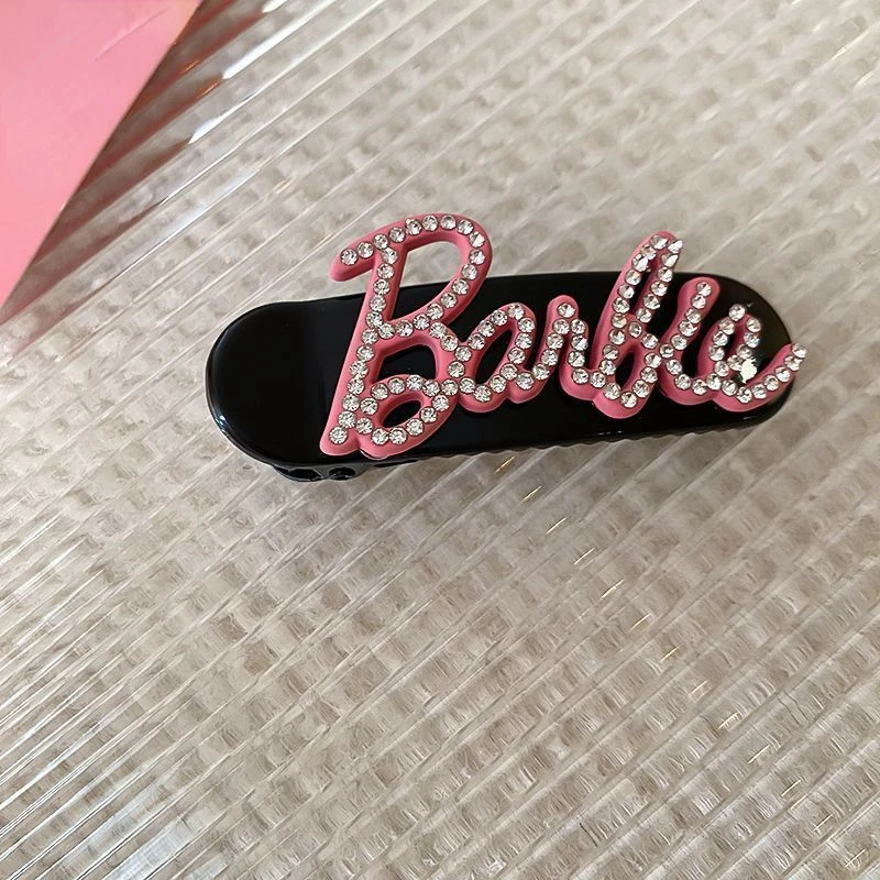 Barbie Cartoon Animation Creative Letter Rhinestone High-Value Girl Side Clip Forehead Bangs Clip Hairpin Fashion Trend Gift