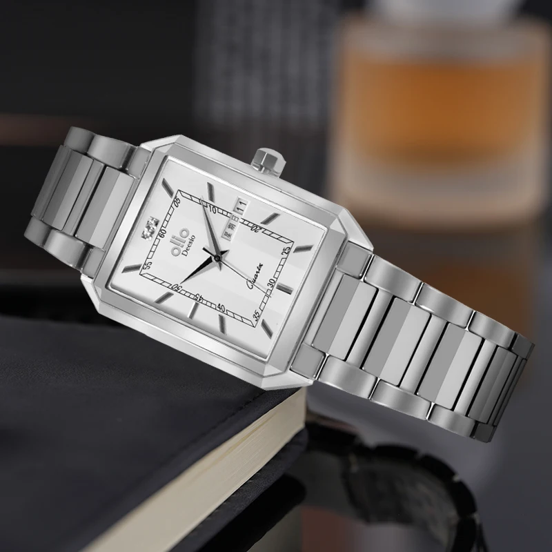 

Deesio Watches for Men N23 30m Waterproof Square Quartz Watch Luxury Band Wristwatch Clock Men's Accessories Wristwatches Gifts
