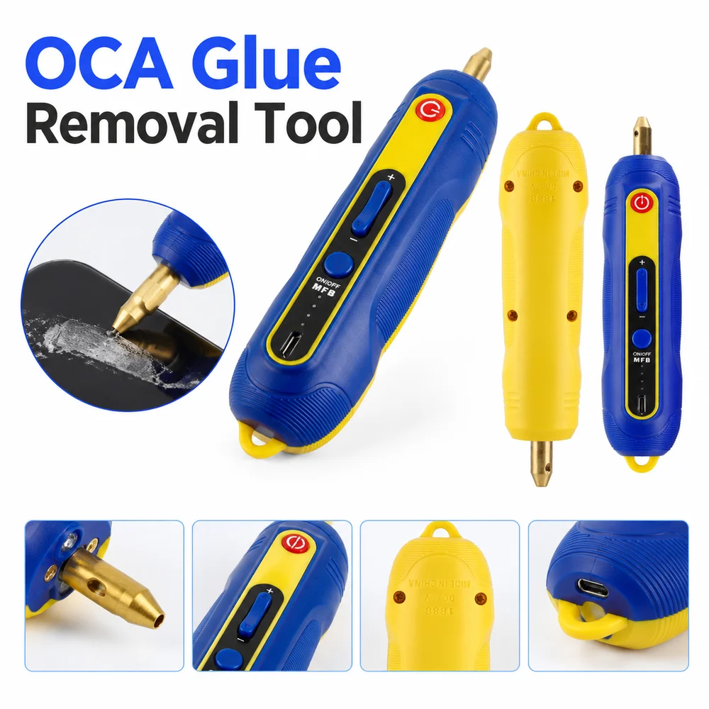 1Pcs Blue OCA Glue Removal Tool 140 x 35 x 35mm 3.7V 2000mAh Screen Glue Remover Plastic Metal 6-in-1 Accessories