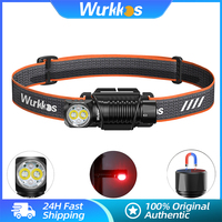Wurkkos HD12 Mini Headlamp 850 Lumens Rechargeable Flashlight 14500/AA IP68 Magnetic Torch with White & Red Lights for Fishing