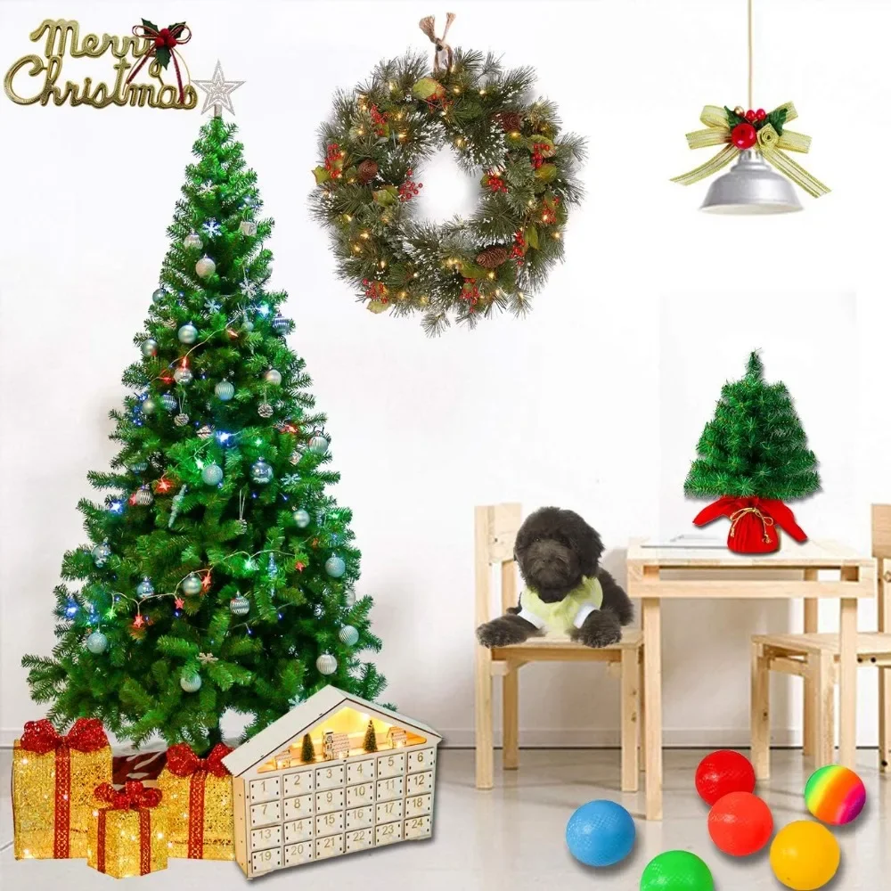 

Christmas Tree 7.5 FT Premium Artificial Christmas Tree 1400 Tips Full Tree Easy To Assemble with Base Stand (7.5ft)