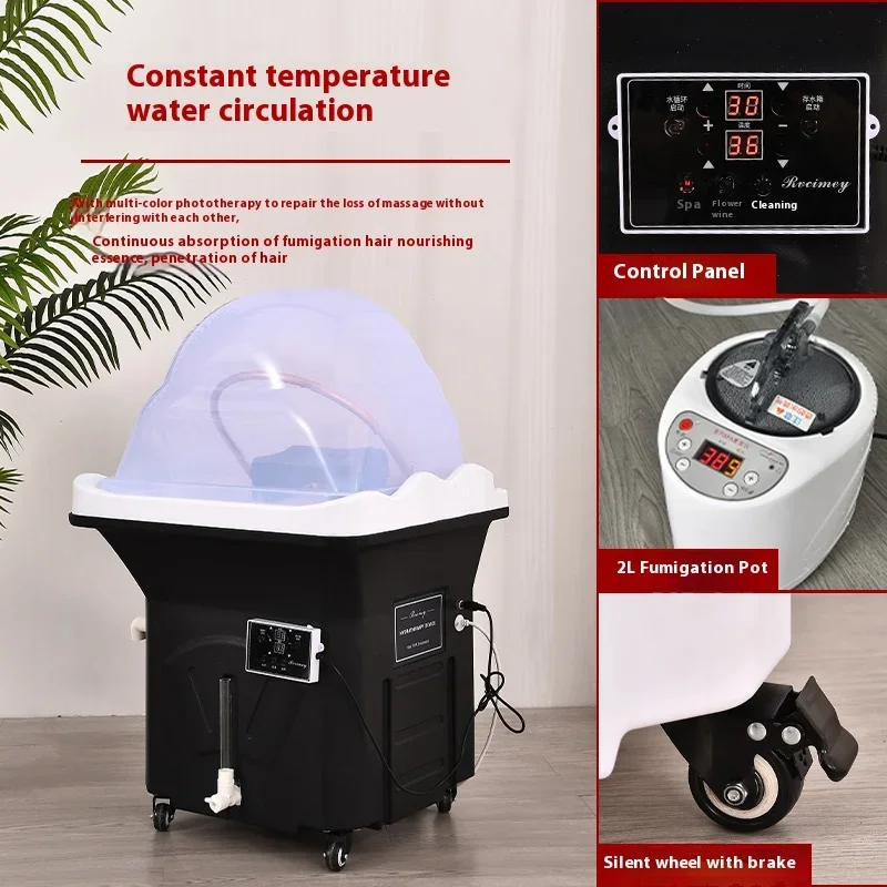 New mobile head therapy device storage tank SPA automatic water cycle constant temperature hair shampoo basin