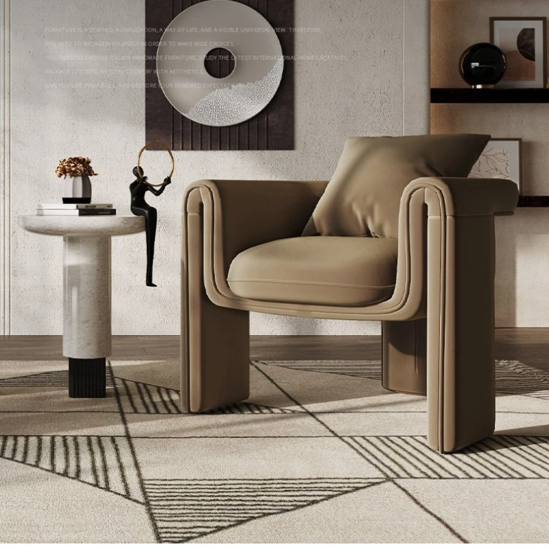 

Leisure Chair Fabric Designer High-end Furniture Special-shaped Velvet Cloth Armrest Single Chair