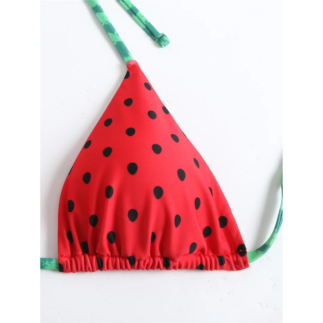 Flag-Print-Bikini mit Neckholder und hohem Beinausschnitt, zweiteiliger Badeanzug für Damen, Badebekleidung, Badeanzug, Schwimmanzug V6144 – Detail 14