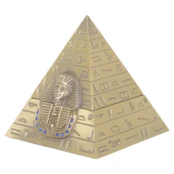 Ancient Egyptian Pyramid Shaped Jewelry Box Metal Pyramid Decoration Pyramid Storage Container