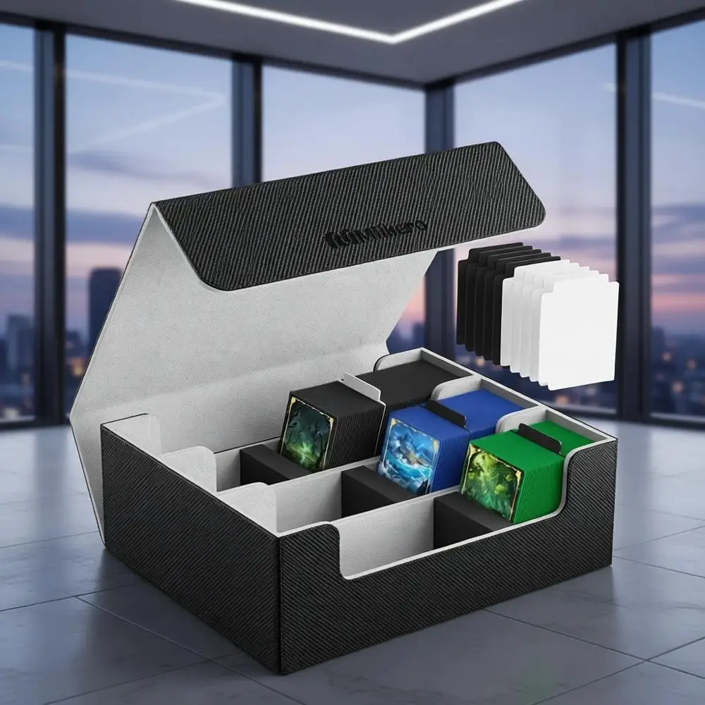 

1800+ Card Storage Box with 10 Dividers, Magnetic Closure for Trading Cards, Ideal for TCGs and Sports Cards