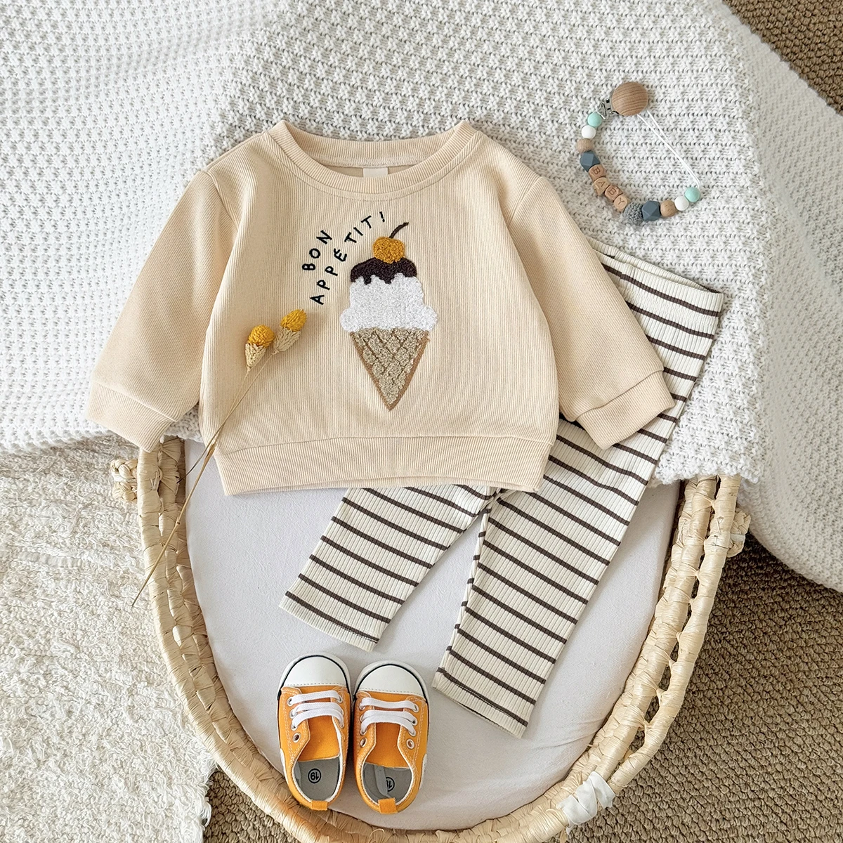 Newborn Girl Clothes Autumn Infant Outfit Sets Long Sleeve 2Pcs Pink Baby Kids Children Clothes Tracksuit Spring Top Pants