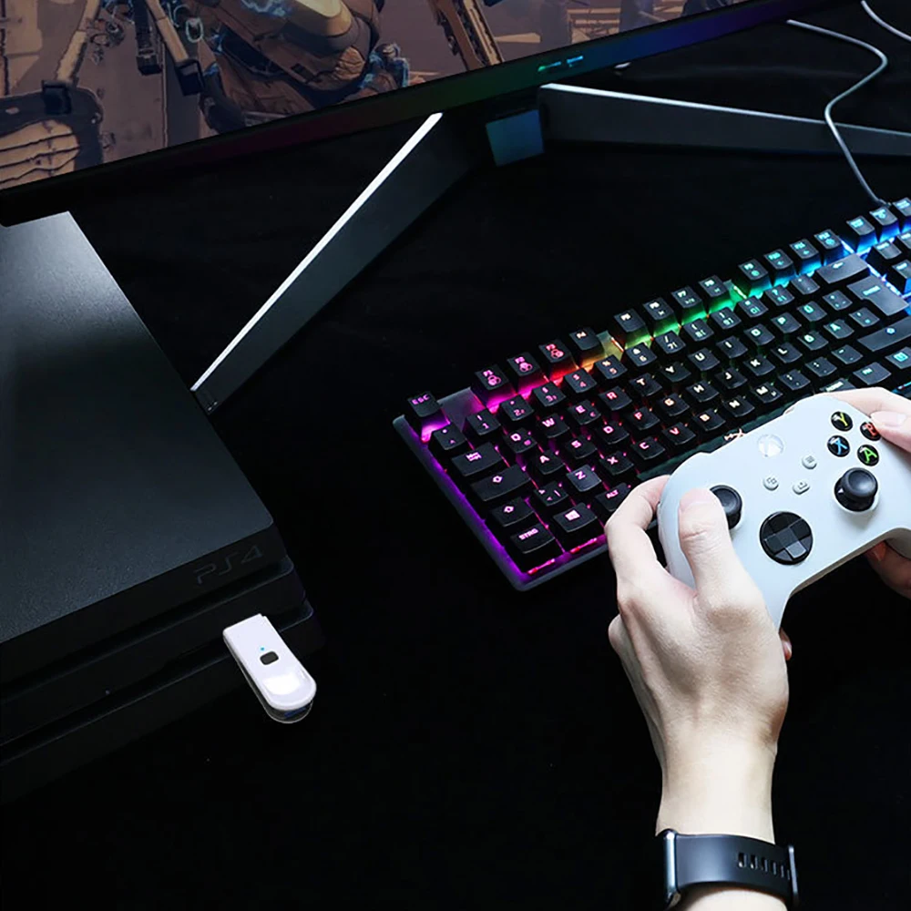 Penerima USB Adaptor Gamepad Nirkabel Bluetooth untuk PS3/PS4/PS5/XBOX ONE S/SWITCH Pro Pengendali Dongle Konsol Mendukung Android