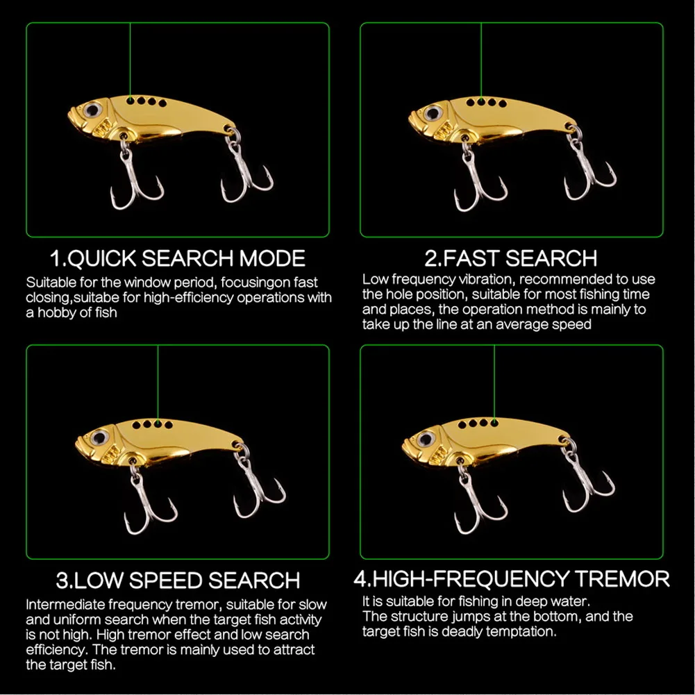 เหยื่อตกปลาแบบแข็ง VIB ทำจากโลหะเหยื่อแบบใบมีดปรับได้สำหรับตกปลาน้ำเค็มน้ำจืด3G/7g/10g/15g