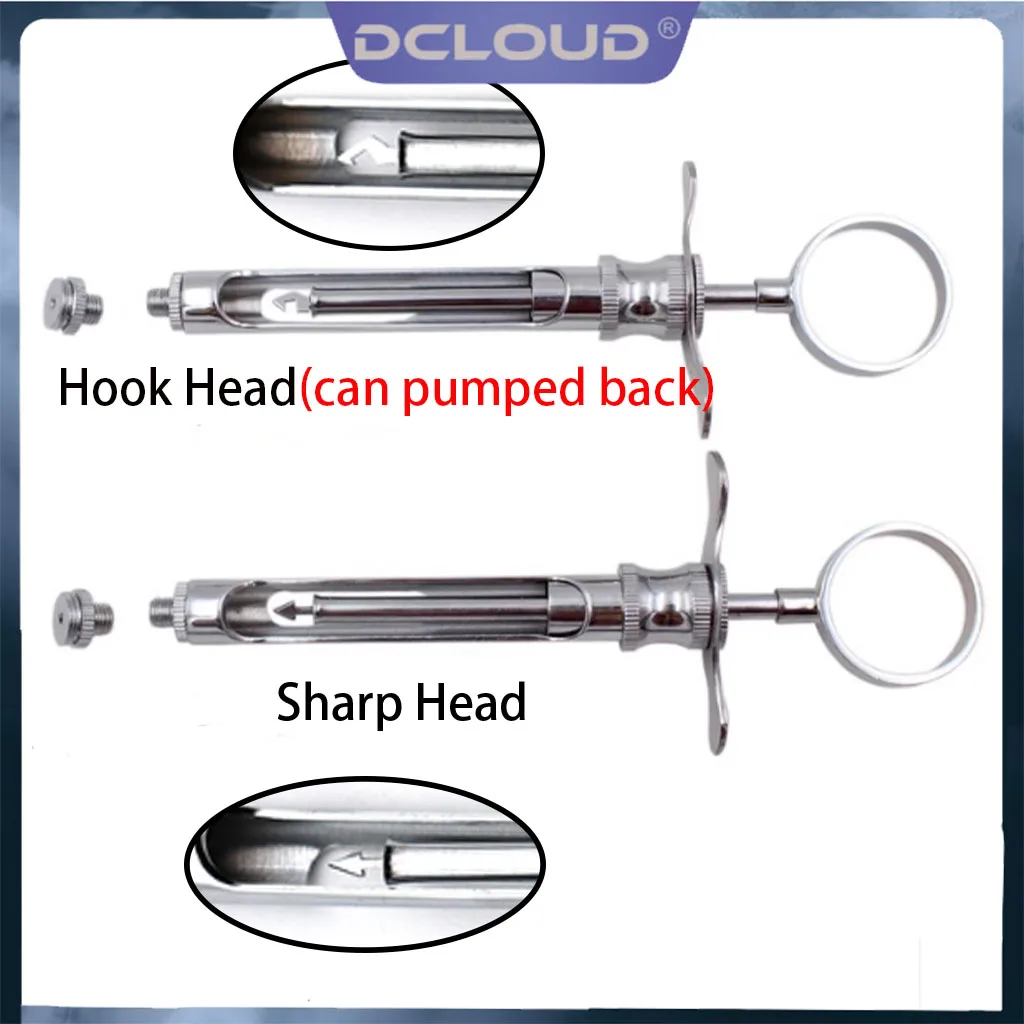 

DCLOUD 1Pc Dental Stainless Steel Syringe Anesthesia Aspirating Syringe Injection Syringe Dentistry Surgical Instrument with Hea