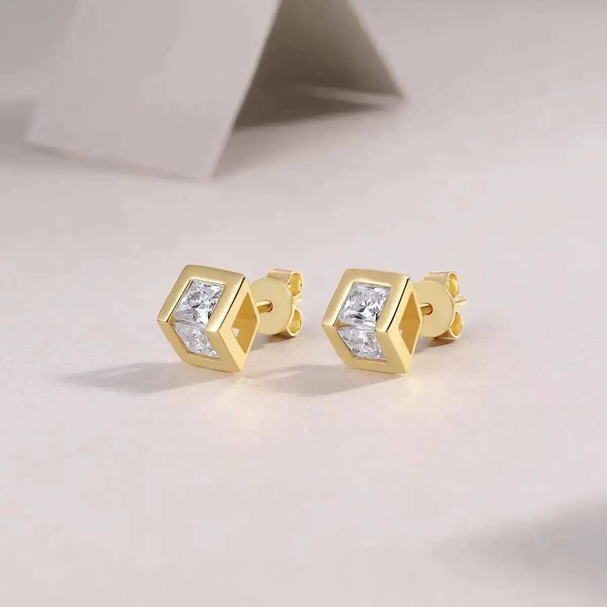 

Elegant Moissanite Fine Jewelry New Styles Square Gemstone Earrings 925 Sterling Silver Women Gemstone Earrings
