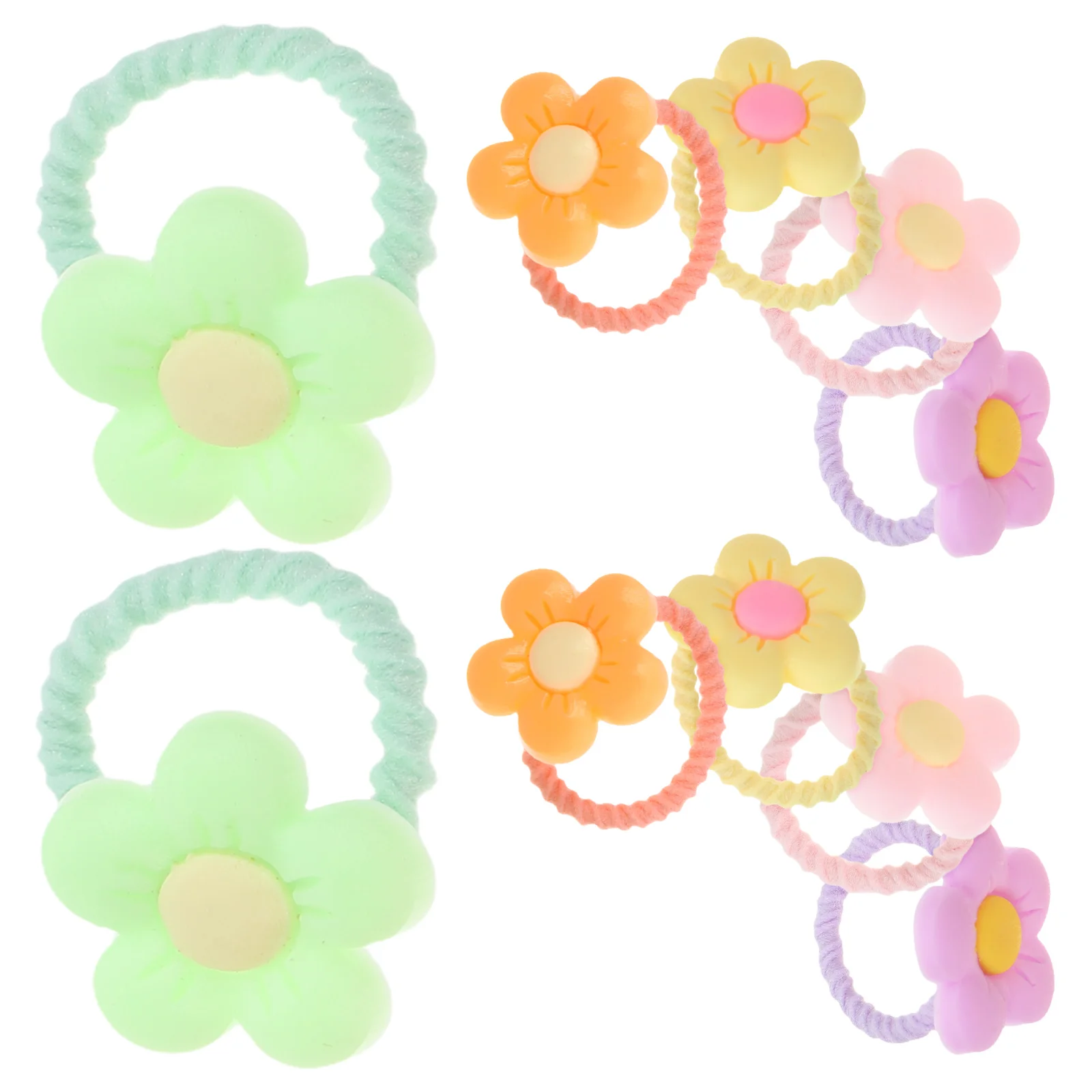 

10 Pcs Dog Hair Ties Rubber Bands Pet Accessories Cute Elastic Scrunchies for Longhaired Dogs Cartoon Party Bag Fillers Braid