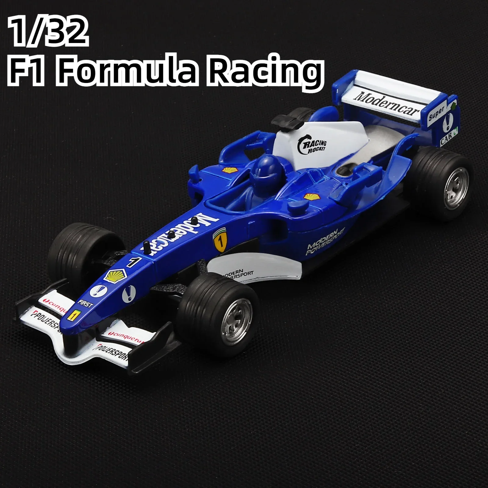 1/32 F1 Formula Racing Modello di auto in lega Simulazione sonora e leggera Modello di auto da corsa da rally Giocattolo per bambini