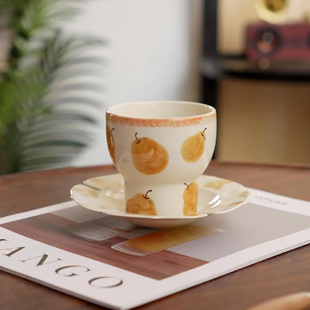 Creative Hand-Painted Porcelain Milk Cups Delicate Ceramic Hand Held Round Homehold Drinkware Water Coffee Juice Cup
