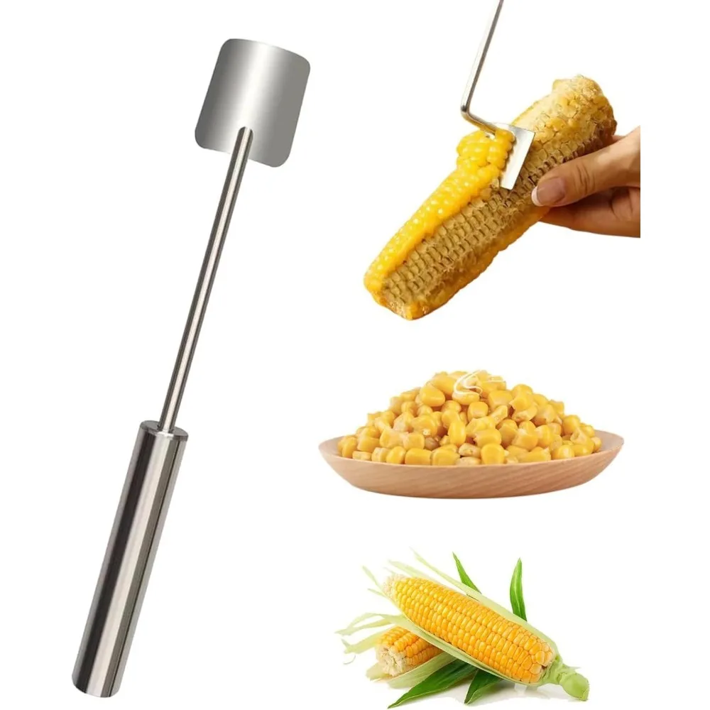 

Corn Cob Stripper,Long Handle Stainless Steel Corn Stripping Too，Corn on The Cob Remover, Fast and Safe, Suitable for Kitchens