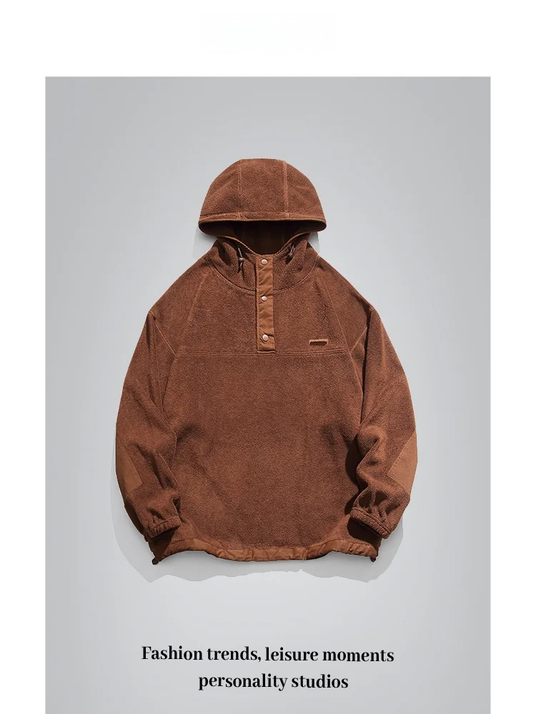 

Толстовка с капюшоном ANXIE Brand Select из велюра, модный дизайн, осенне-зимняя, свободного кроя, молодежная, уличная мода