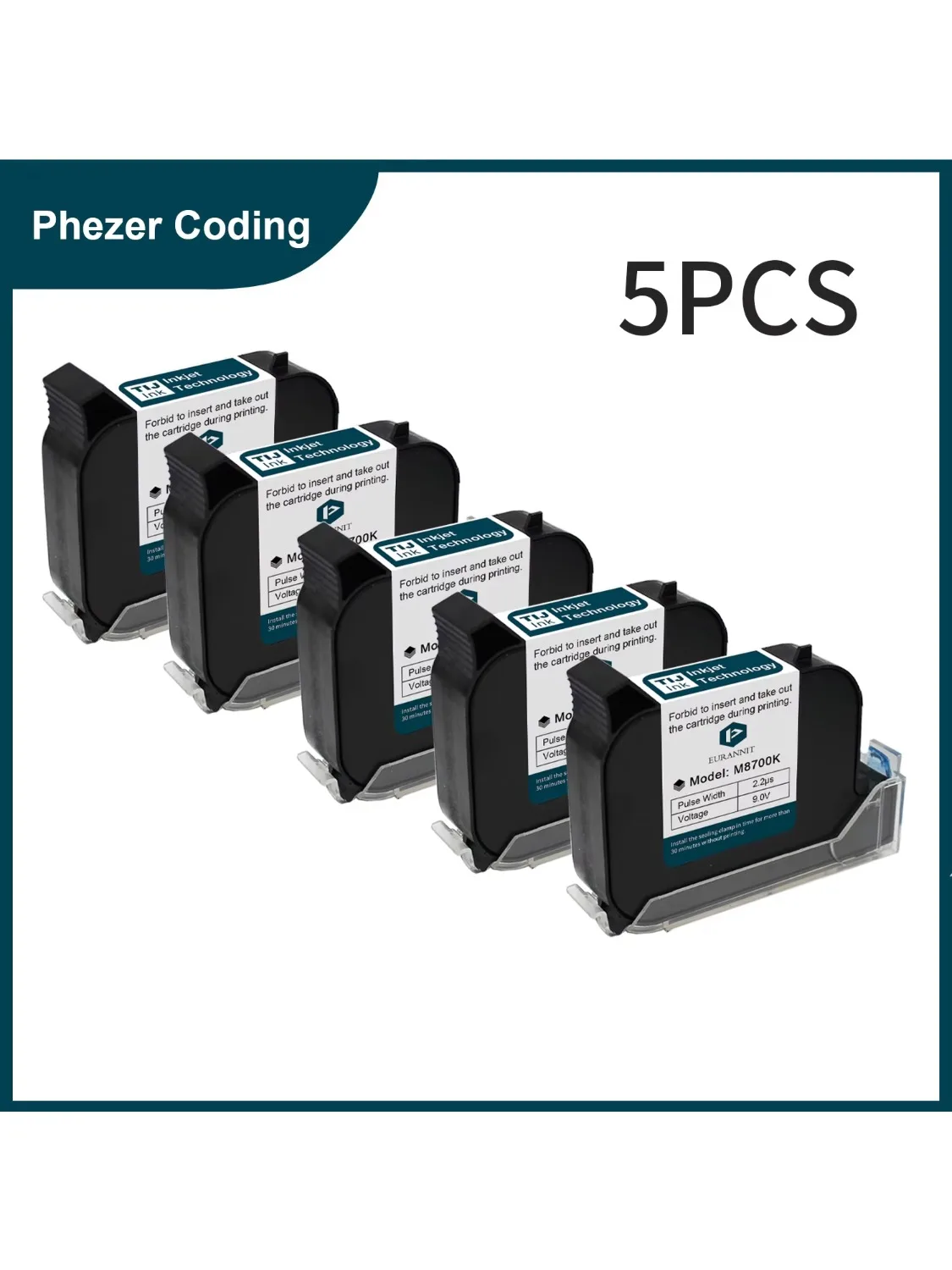 Phezer A Level Ink 1/3/5 szt. Ręczny drukarka atramentowa online, szybkoschnący czarny wkład B Level 12,7 mm, oryginalne części biurowe — zdjęcie produktu 7