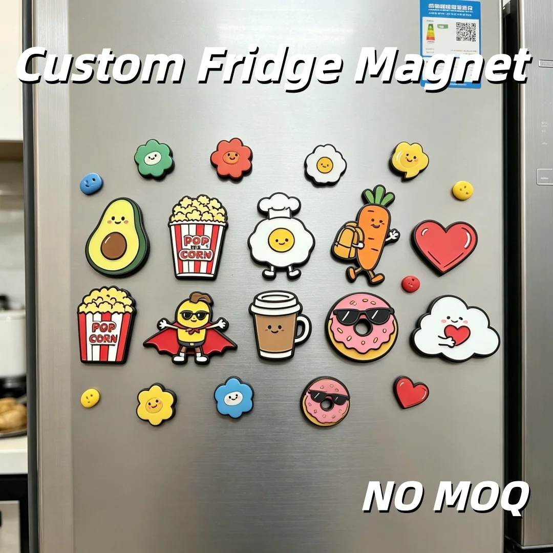 Cute 3D Embossing Rubber Fridge Magnet Custom PVC Flexible Refrigerator Magnets Kids Toy Gift