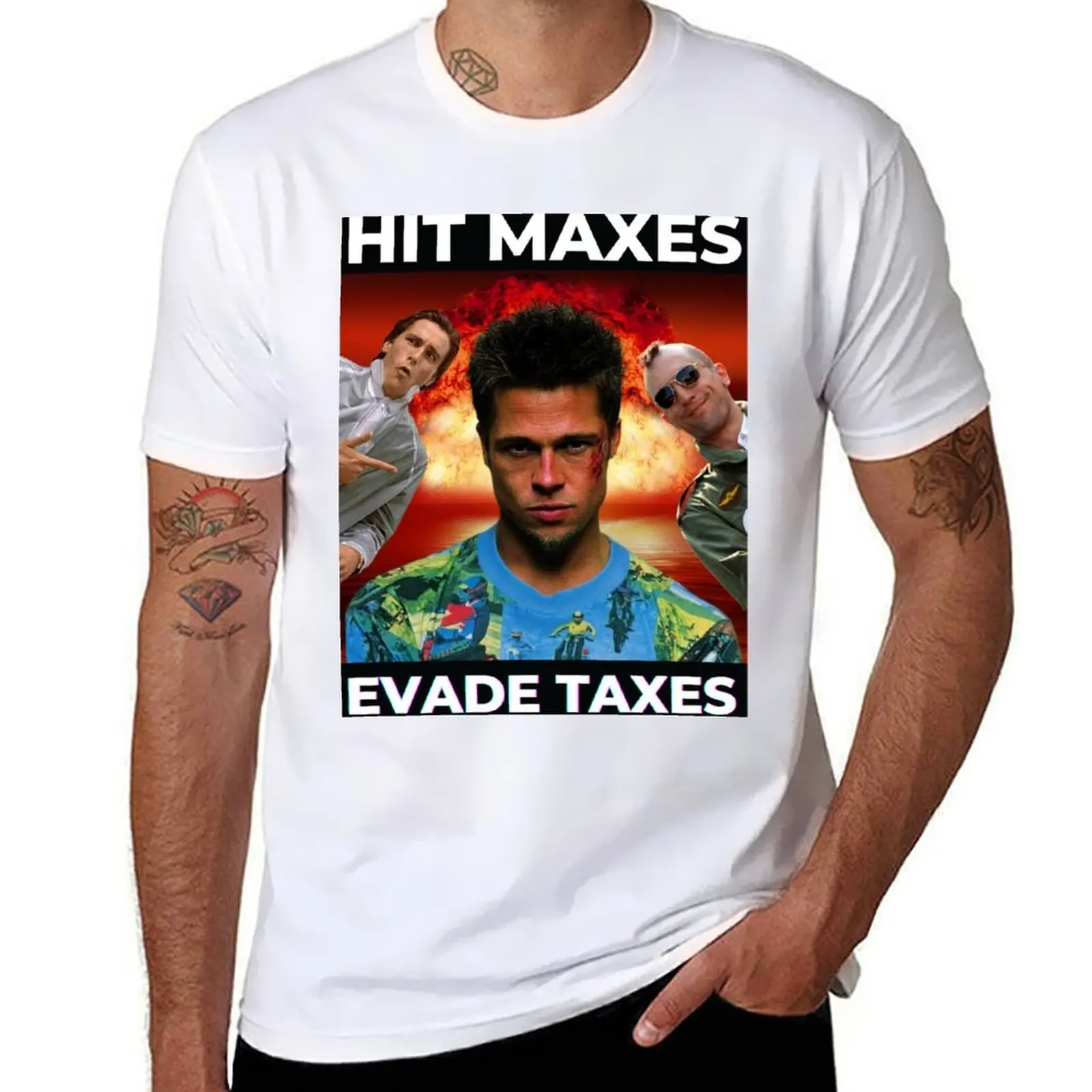 Hit Maxes Evade Taxes T-Shirt cotton tshirt 100% man t shirt cotton T-Shirt