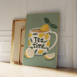 Modern Tea Time Citrus Serenity Wall Art Prints Canvas Painting Poster Picture For Living Room Restaurant Home Decor