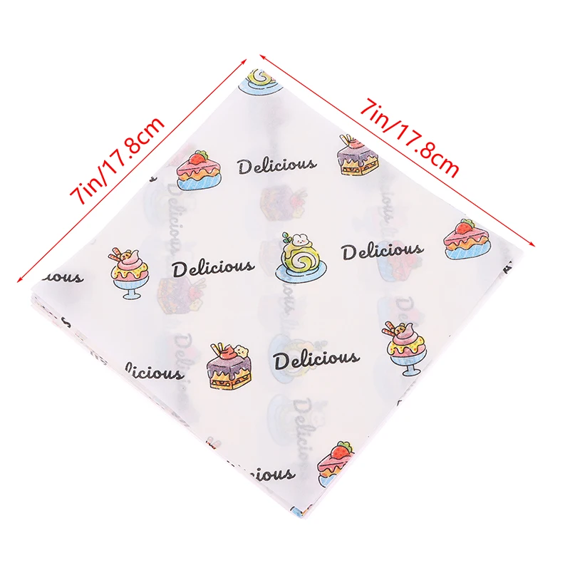 *50Pcs Food Grade Baking Wax Paper Food Wrappers For Cake Pa