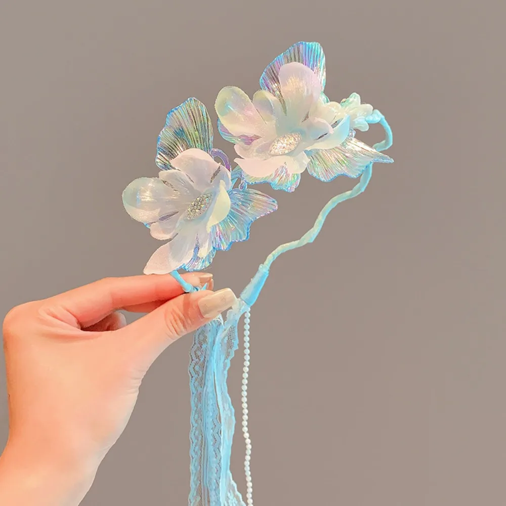 

New Butterfly Ribbon Hairbands Korean Cute Princess Hair Hoop Sweet Flower Children Headband for Girls