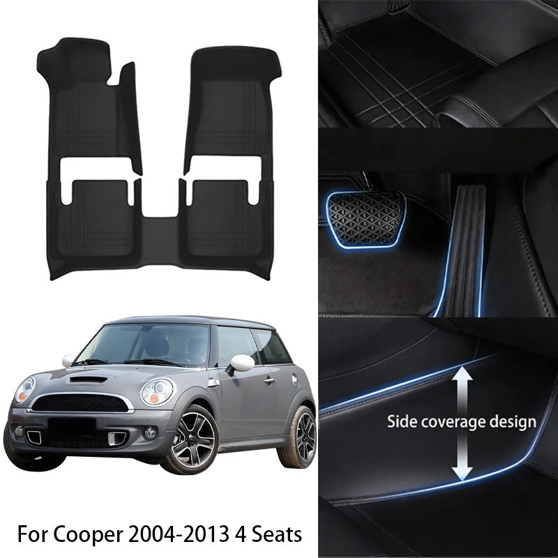 

Комплект автомобильных ковриков из искусственной кожи на заказ для MINI Cooper (4 места, 2/4 двери) 2004-2023 гг. Полный комплект аксессуаров для салона автомобиля