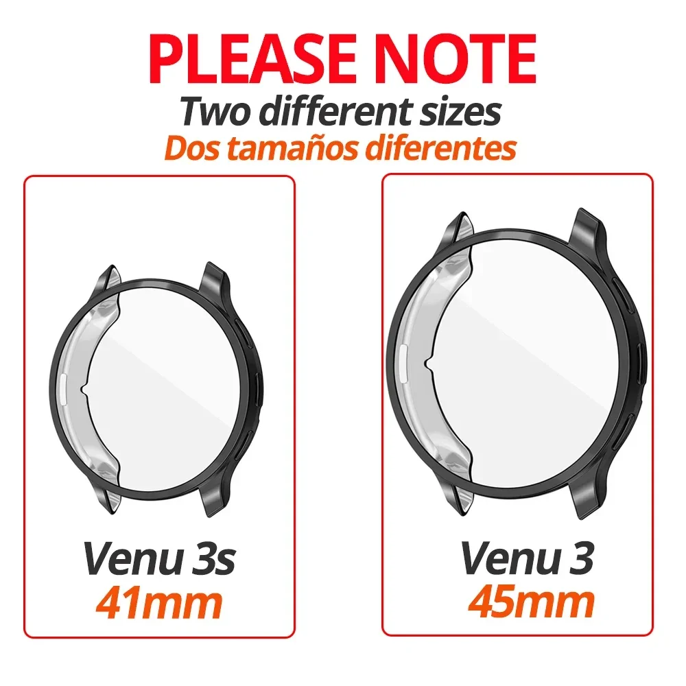 for Garmin Venu 3 / 3S Accessoroy TPU All-around Bumper Protective Cover + Screen Protector for Garmin Venu3 /3S Case Protective