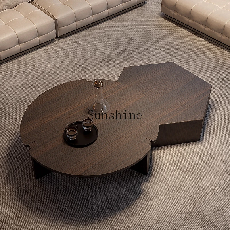 Italian minimalist coffee table combination living room household solid wood small apartment simple coffee table