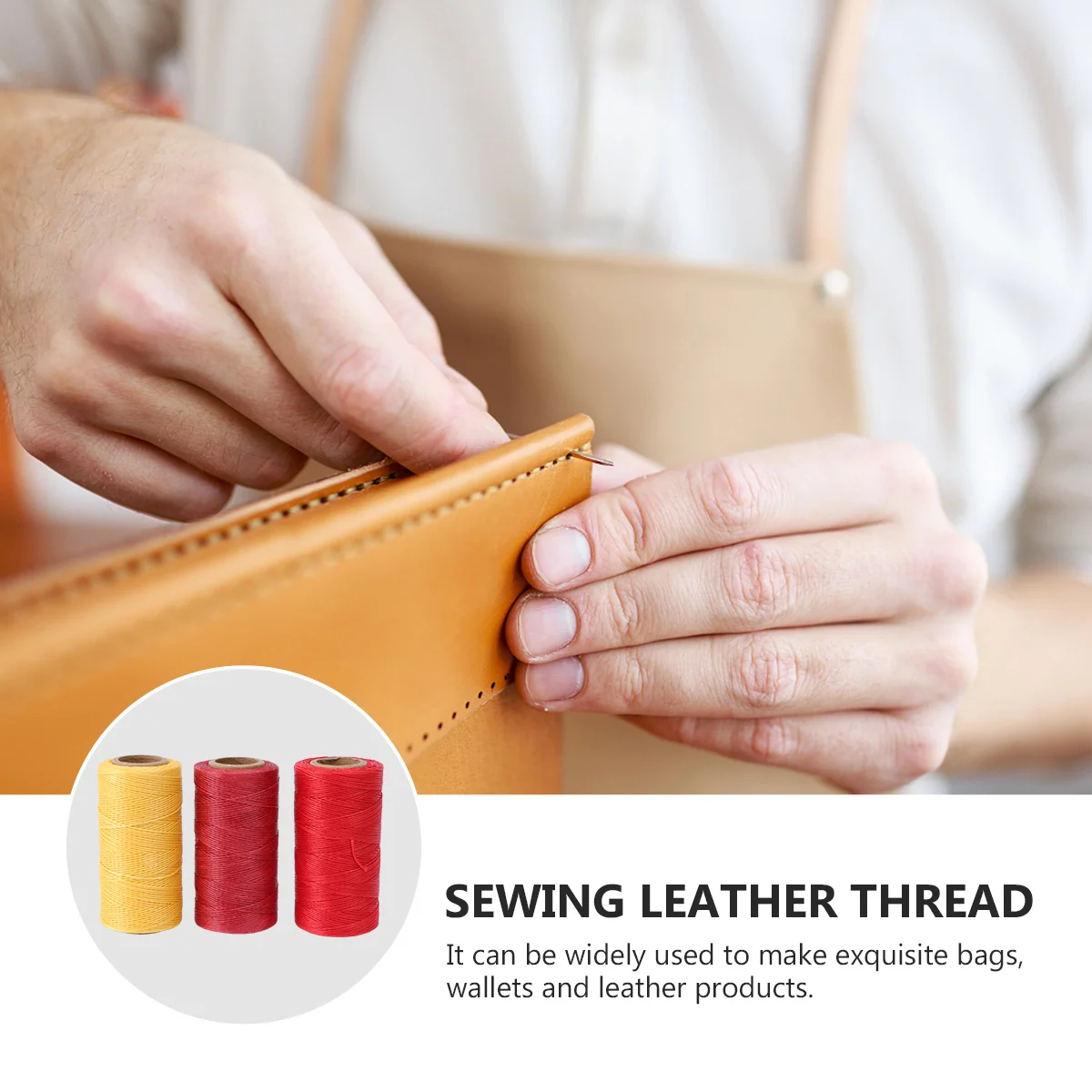 

3Pcs 0.8mm Waxed Line Sewing Wax Thread Projects Repair Shoes Bookbinding 260m Deep Red Red Yellow Waxed Line