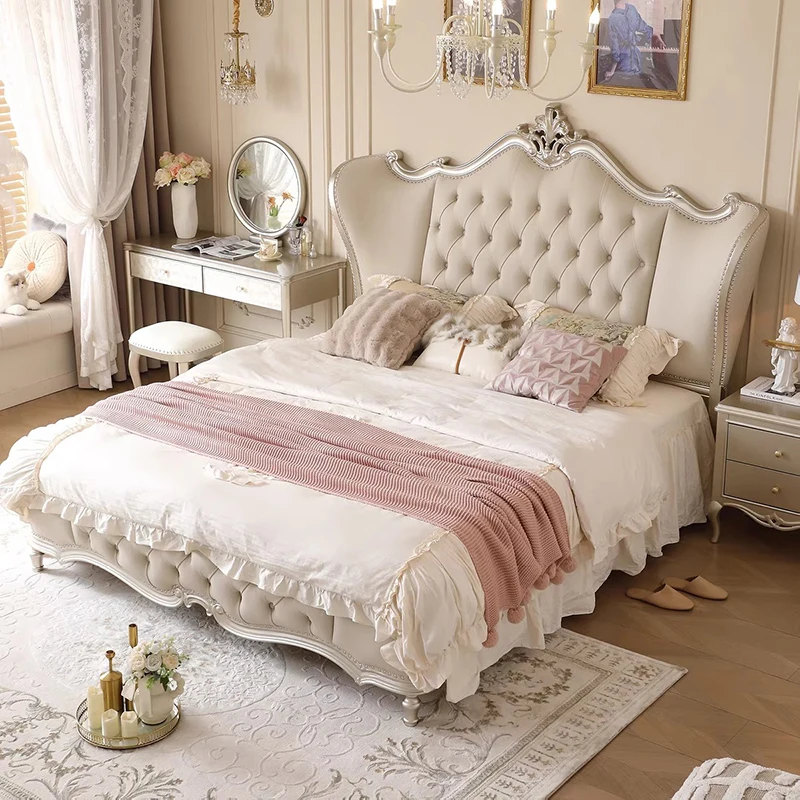 

Princess Sleeping Massage Bed Modern Sofa Luxury Double Human Dog Bedroom Bed Girls Leather Letto Matrimoniale Home Furniture