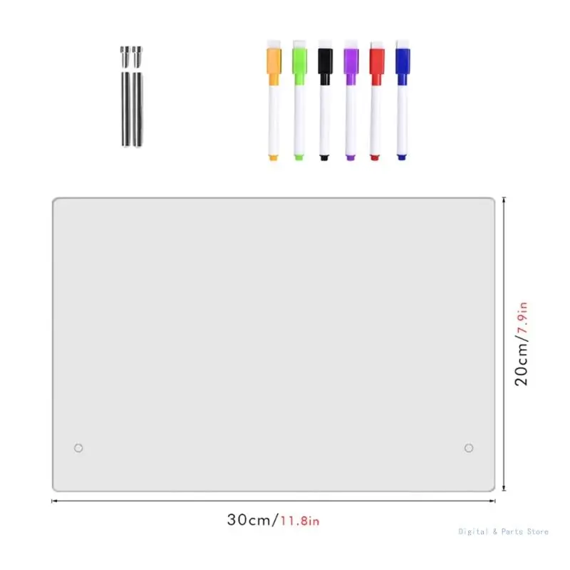 M17F Clear Dry Erases Board Office Desk White Boards Home Acrylic Desktop Memo Board Desk Whiteboard Writing Board with Pens