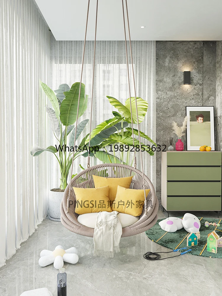 LYY Hanging Chair Indoor Swing Balcony Home Bedroom Girl's Hanging Basket Internet Celebrity Lazy Room Swing Small Hanging Chair