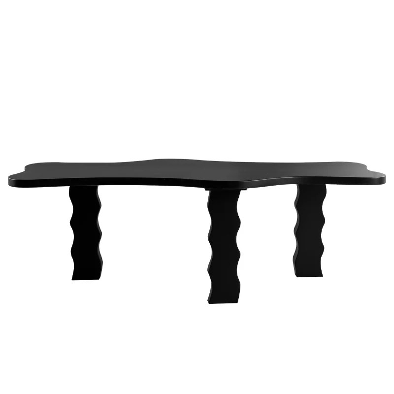 مكتب من الخشب الصلب الاسكندنافي على شكل خاص، مكتب بسيط وحديث، كمبيوتر غير منتظم #1