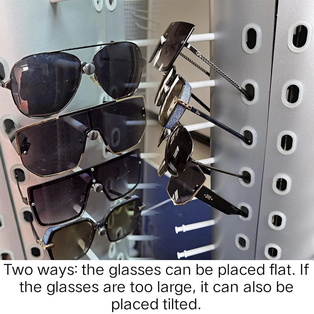 مجموعة النظارات الدوارة مع مرآة النظارات الشمسية رف دائري 44 زوجًا من حامل نظارات تخزين قائم بذاته
