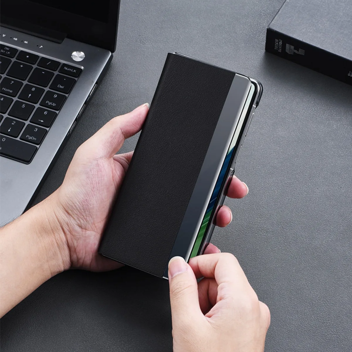 For Huawei Mate X5 X3 Case Luxury Skin Friendly Matte Leather Magnetic Rotating Ring Bracket Protective Back Cover Accessories